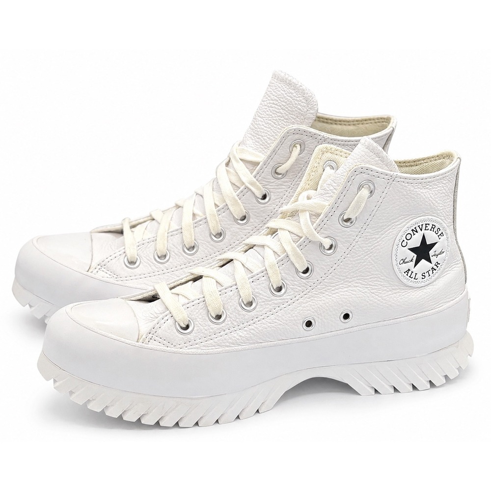 Converse Chuck Taylor Lugged 2.0 Leather Women's 10 White Platform Shoes A03705C